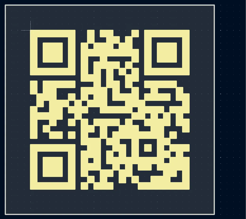 QR code de 25 × 25 modules dessiné en sérigraphie par script Python pcbnew, encodant https://scriptedpcb.com